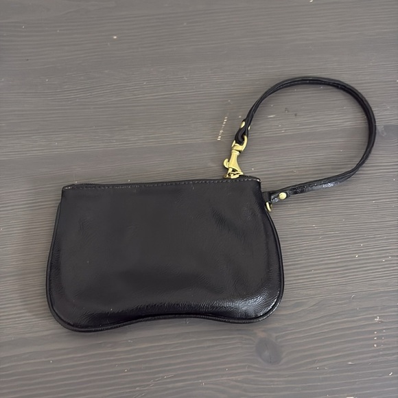 Coach Poppy Wristlet Wallet Black Patent Leather Gold Zipper Y2K - Picture 4 of 12